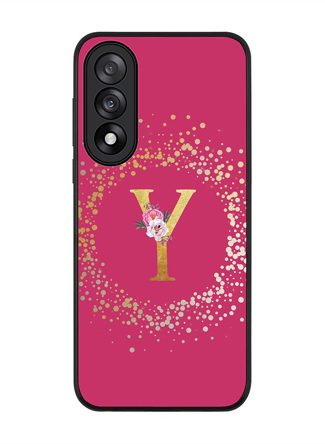 For OnePlus Nord 5 / Ace 5 Ultra Case,Slim fit Camera Protection, Shockproof Thin Phone cover  - Custom Monogram Floral - Y ( Deep Pink )