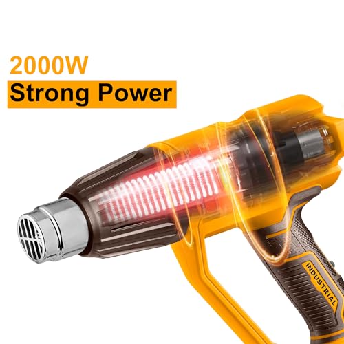 INGCO Heat Gun, 2000W Heavy Duty Hot Air Gun Heat Gun with Overload Protection for Crafts, Shrinking PVC, Stripping Paint (4 Nozzles) - Image 2