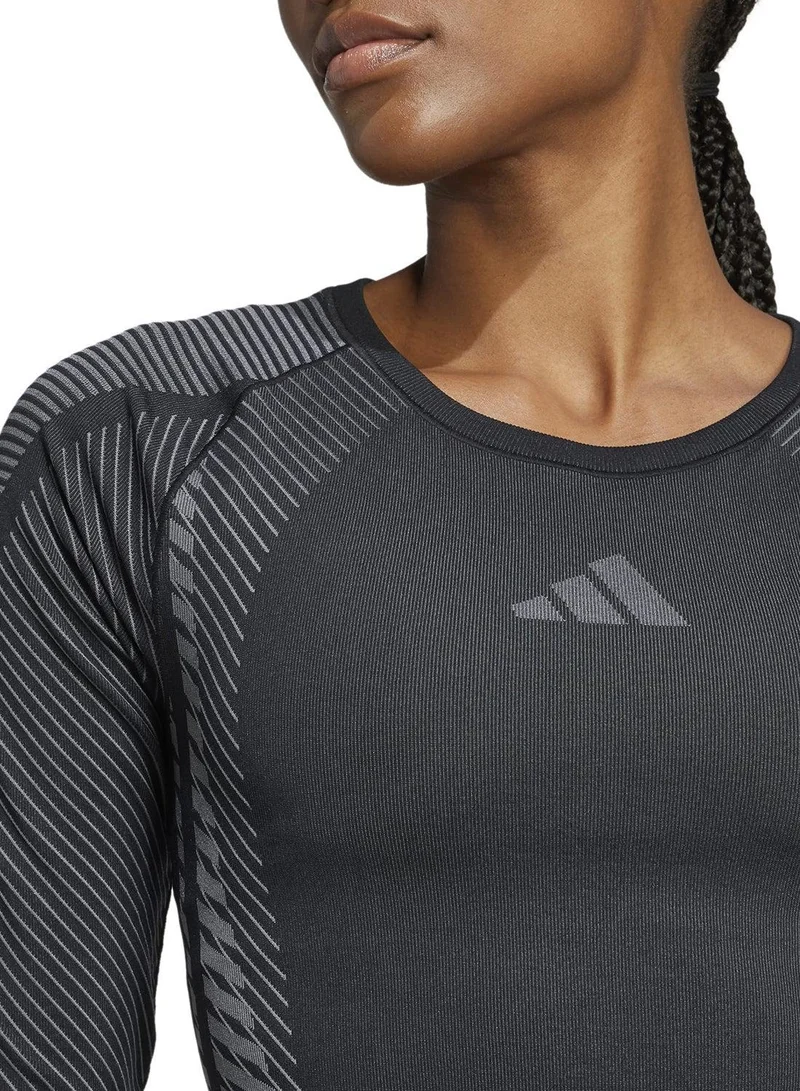 Adidas BLACK/GRESIX Seamless Knitted Long Sleeve for Women | Best Price UAE