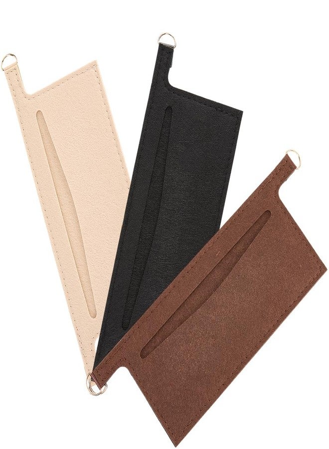 CREATCABIN 3Pcs 3 Colors Wallet Organizer Insert Mini Handbag Liner Felt Soft Clutch Bag Divider Pocket Inside Convert Conversion Kit with D Rings for Crossbody Sarah Purse Accessories 9.3 x 3.1 Inch - Image 1