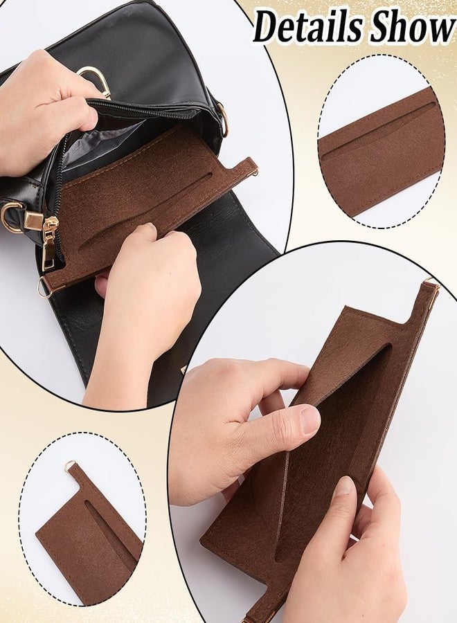 CREATCABIN 3Pcs 3 Colors Wallet Organizer Insert Mini Handbag Liner Felt Soft Clutch Bag Divider Pocket Inside Convert Conversion Kit with D Rings for Crossbody Sarah Purse Accessories 9.3 x 3.1 Inch - Image 5