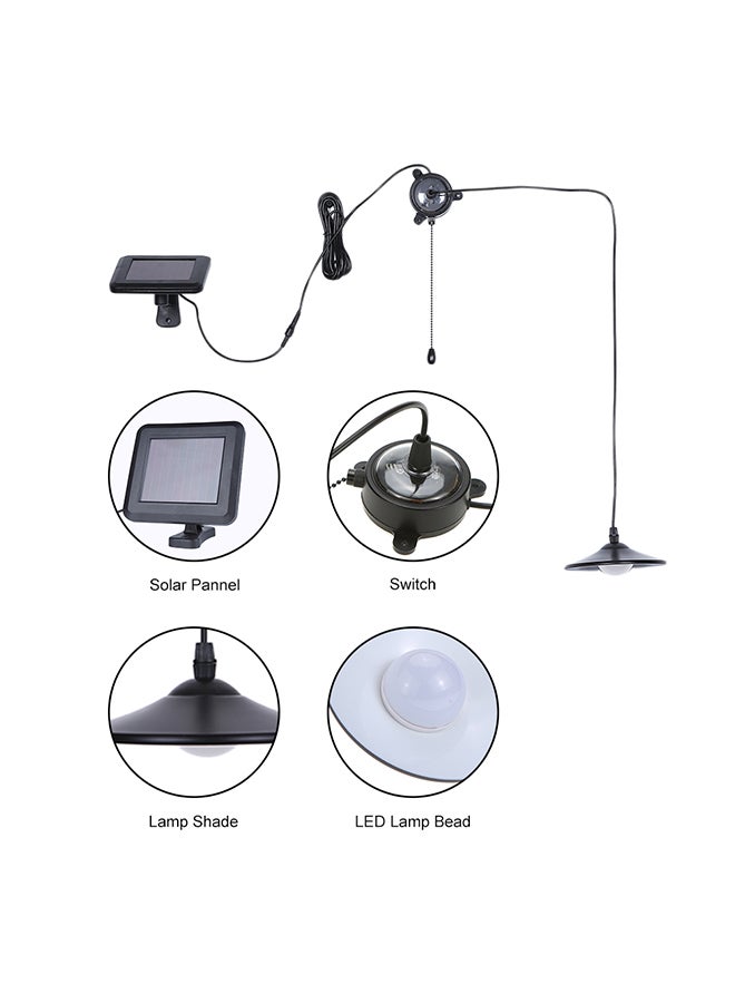 إسكدنيا مصباح LED بمظلة يعمل بالطاقة الشمسية ويعلق في السقف للاستخدام في الأماكن الخارجية بقوة 3 وات، 4 قطع أسود 17.5 X 17.4 X 13.5سم - Image 2