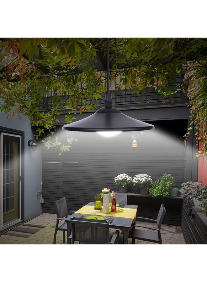 إسكدنيا مصباح LED بمظلة يعمل بالطاقة الشمسية ويعلق في السقف للاستخدام في الأماكن الخارجية بقوة 3 وات، 4 قطع أسود 17.5 X 17.4 X 13.5سم - Image 5