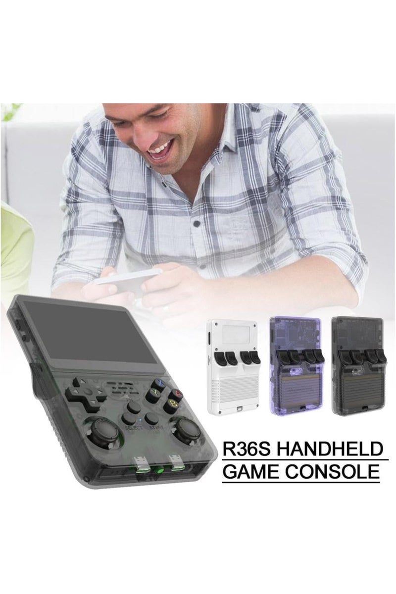 بلو فاير جهاز ألعاب محمول R36S بشاشة IPS HD مقاس 3.5 بوصة، معالج رباعي النواة ARM Cortex-A35 64 بت بسرعة تصل إلى 1.5 جيجاهرتز، ذاكرة RAM سعة 1 جيجابايت DDR3L، بطاقة microSD سعة 64 جيجابايت محملة بألعاب متعددة الأنواع (ألغاز، مغامرات، سباق، قتال، إطلاق نار)، واي فاي مزدوج النطاق 2.4G/5G، بلوتوث 4.2، بطارية 3200 مللي أمبير تدوم حتى 6 ساعات، متوافق مع PSP / DC / SS / PS1 / NDS / N64 / CPS1 / CPS2 / CPS3 / FBA / NEOGEO / GBA / GBC / GB / SFC / FC / MD، وضع متعدد اللاعبين مع دعم وحدة تحكم إضافية، اتصال بالتلفاز عبر منفذ AV، مثالي للسفر والتخييم وكهدية عيد ميلاد أو عيد للأطفال والمراهقين والكبار - Image 5
