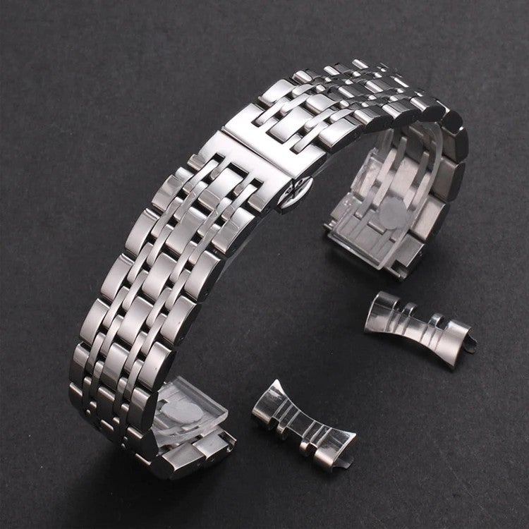 Bluejw Luxury 304 Stainless Steel Watch Strap with Seven Beads – Durable Solid Metal Replacement Band for Watches - Image 1