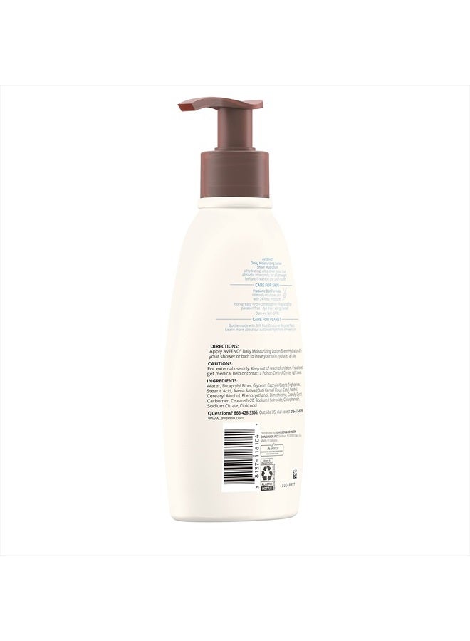 Aveeno Sheer Hydration Daily Moisturizing Fragrance-Free Lotion with Nourishing Prebiotic Oat, Fast-Absorbing Body Moisturizer for Dry Skin with Lightweight, Breathable Feel, 12 fl. oz - Image 5
