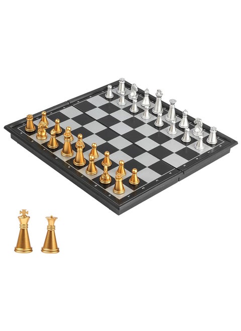 Chess Set International Chess Super International Chess Set Magnetic Foldable Board with Golden Silver 32 Chess International Chess Chess Game Board Set