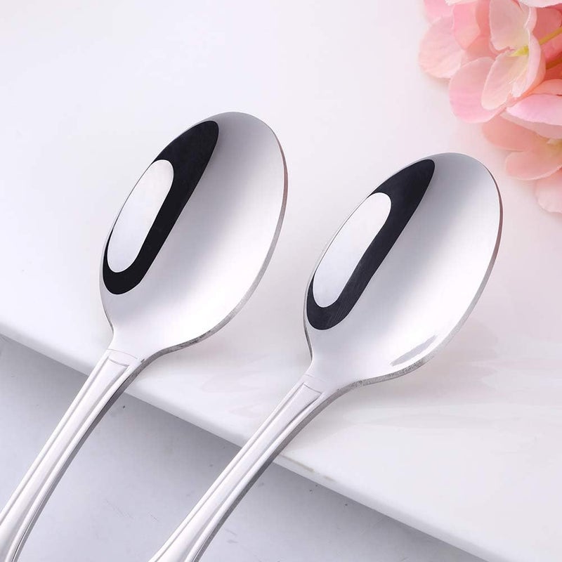 QOBIMOON 12-Piece 18/0 Stainless Steel Teaspoon, Shell Pattern Teaspoon Commercial Quality 6.5 Inches-Silver - Image 3