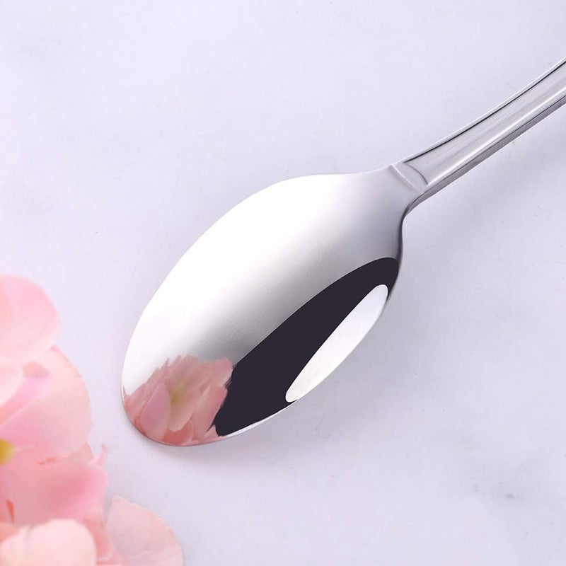 QOBIMOON 12-Piece 18/0 Stainless Steel Teaspoon, Shell Pattern Teaspoon Commercial Quality 6.5 Inches-Silver - Image 4