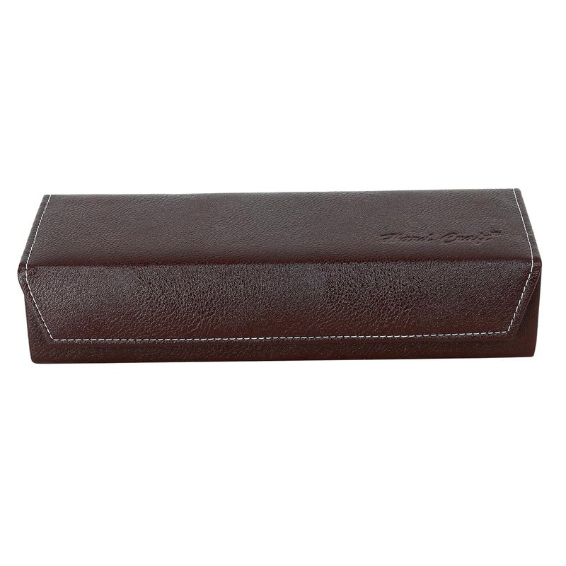 Hard Craft Watch Organizer Holder Jewelry Accessories Display Storage Case Watch Organiser Collection Box 5 Slots In PU Leather For Men Women Rust Color - Image 2
