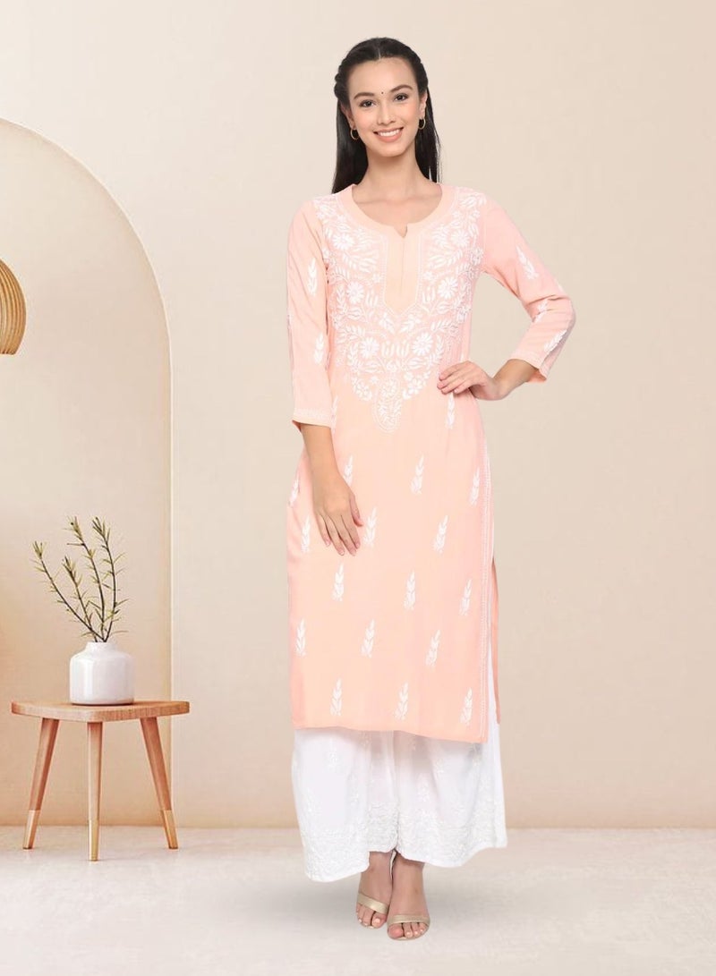 الايا كورتا رايون شيكانكاري مطرزة يدويًا للنساء-AL3451  - Image 1