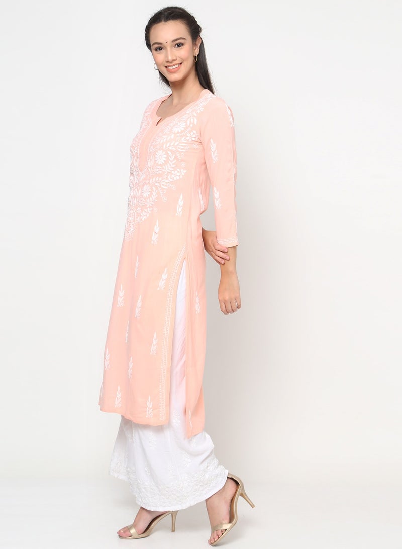 الايا كورتا رايون شيكانكاري مطرزة يدويًا للنساء-AL3451  - Image 4