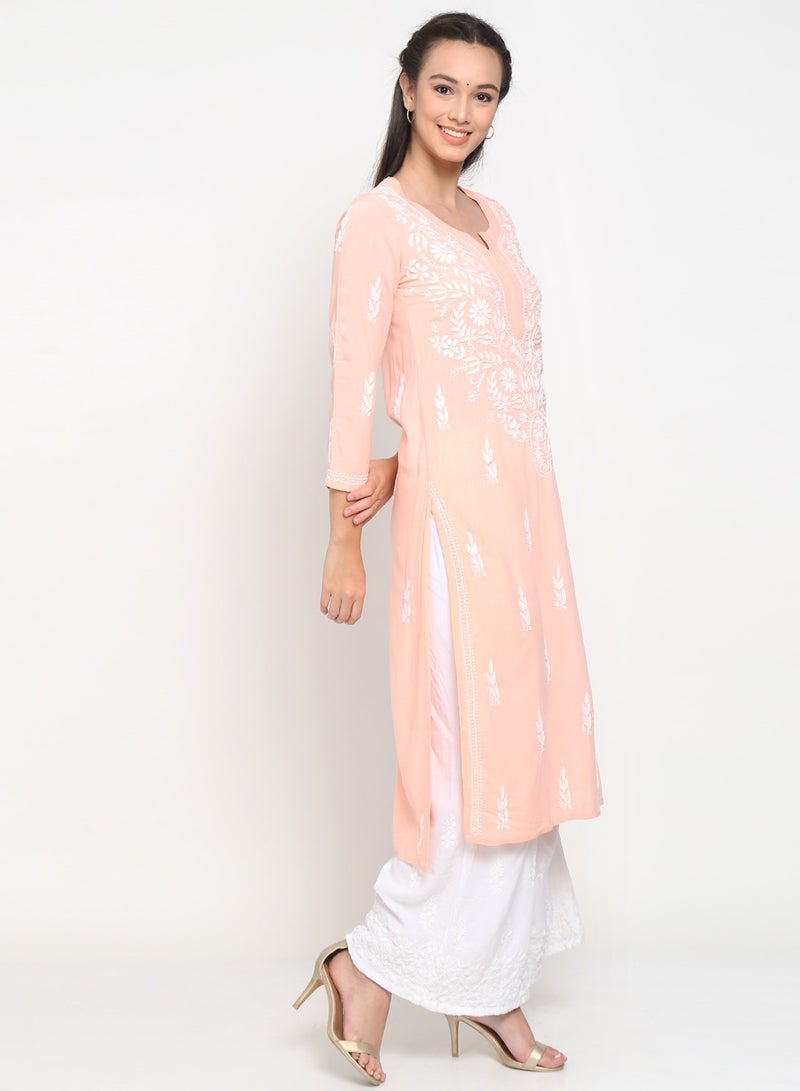 الايا كورتا رايون شيكانكاري مطرزة يدويًا للنساء-AL3451  - Image 3