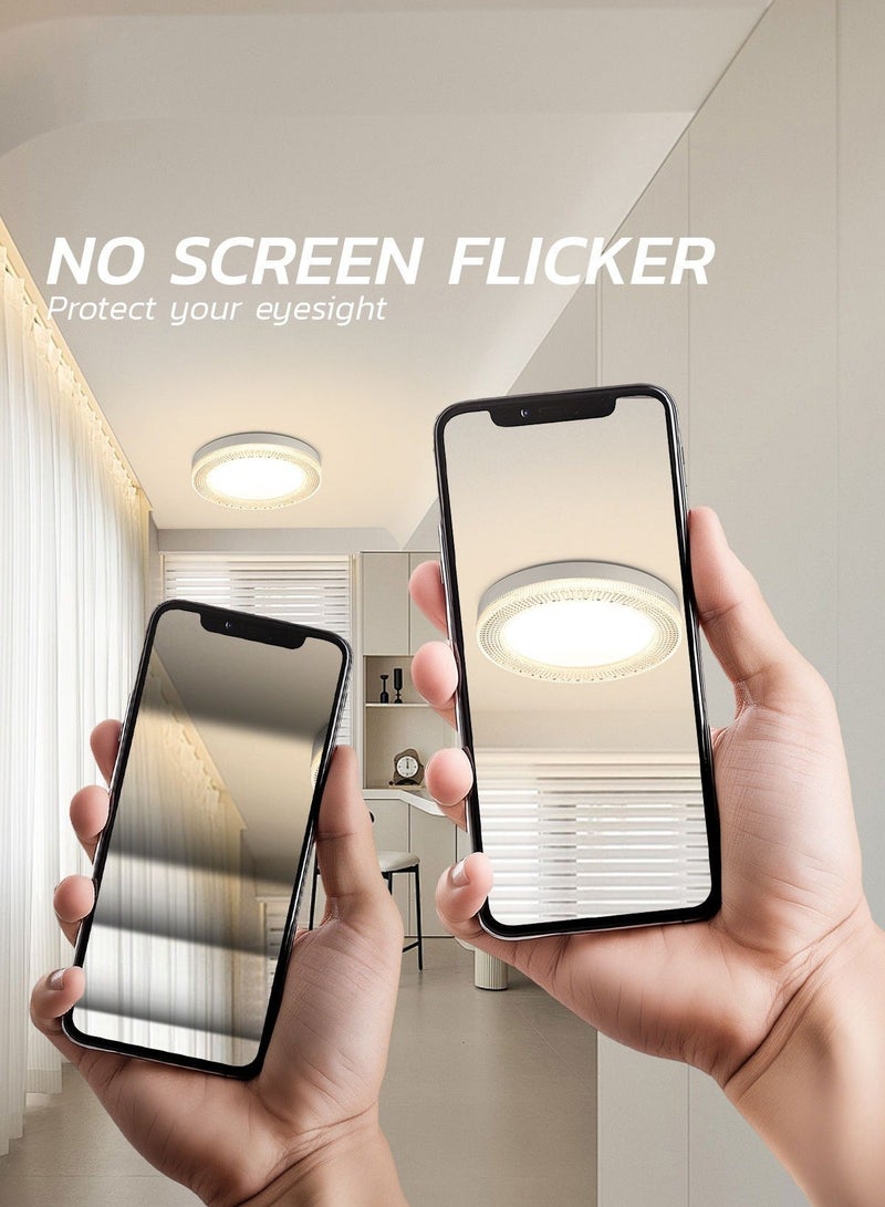 MODI Bright 24W, 18cm LED Ceiling Light with E27 Connector (Easy Screw-in), 18cm 3-Color Changing Round Lamp, Flicker-Free Replacement for Old Bulbs in Kitchen, Bathroom & Hallway - Image 5