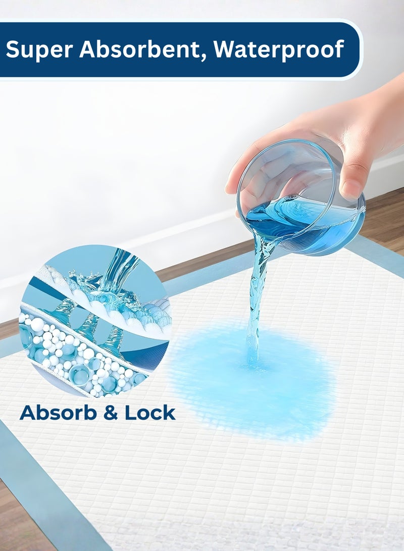 Sanirell 100-Pack Ultra-Absorbent  Disposable Changing Mat Baby 45x60 Cm, Ultra Soft & Leak-Proof Baby Changing Mat for Baby & Toddlers, Waterproof Travel Changing Sheets for Home & Outdoor Use - Blue - Image 2
