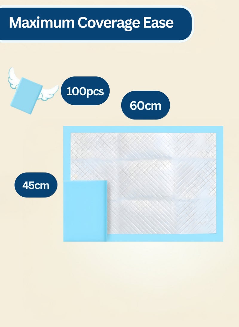 Sanirell 100-Pack Ultra-Absorbent  Disposable Changing Mat Baby 45x60 Cm, Ultra Soft & Leak-Proof Baby Changing Mat for Baby & Toddlers, Waterproof Travel Changing Sheets for Home & Outdoor Use - Blue - Image 4
