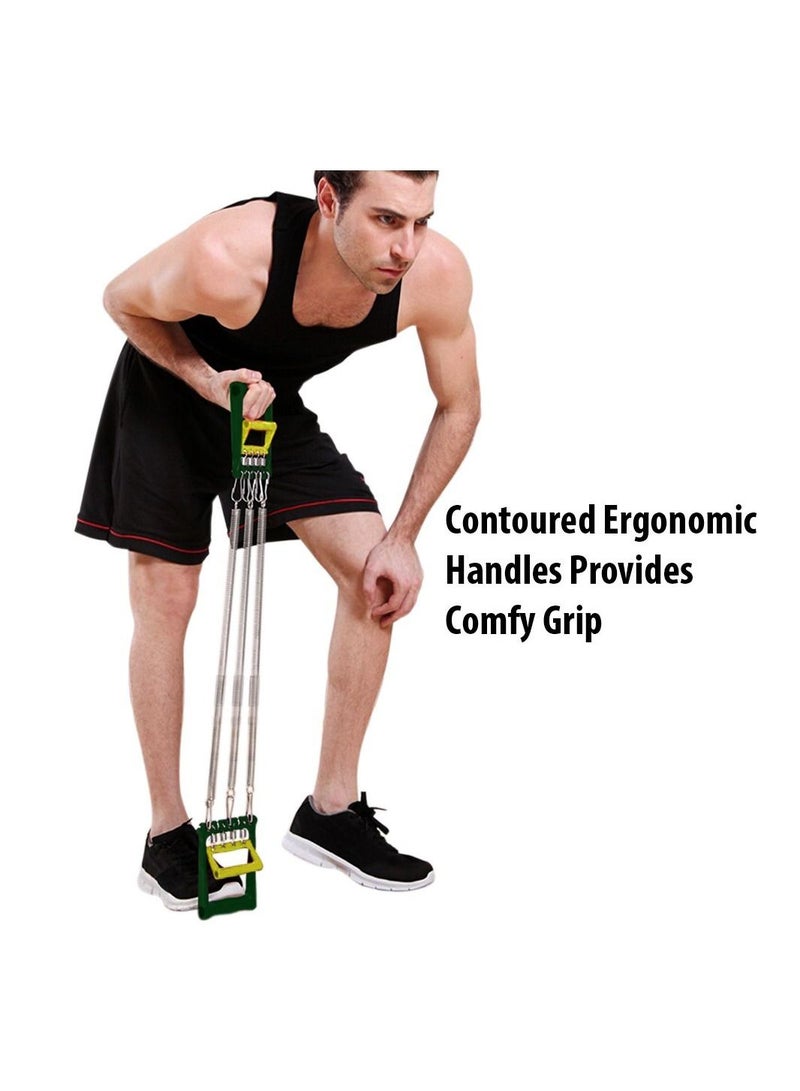 Generic Chest Expander For Chest, Arm Legs Shoulder Back Muscles Training, Chest Exerciser For Men With 5 Springs, Pulling Chest Expander, Push Ups Full Body Home Gym Workout Band - Green  - Image 2