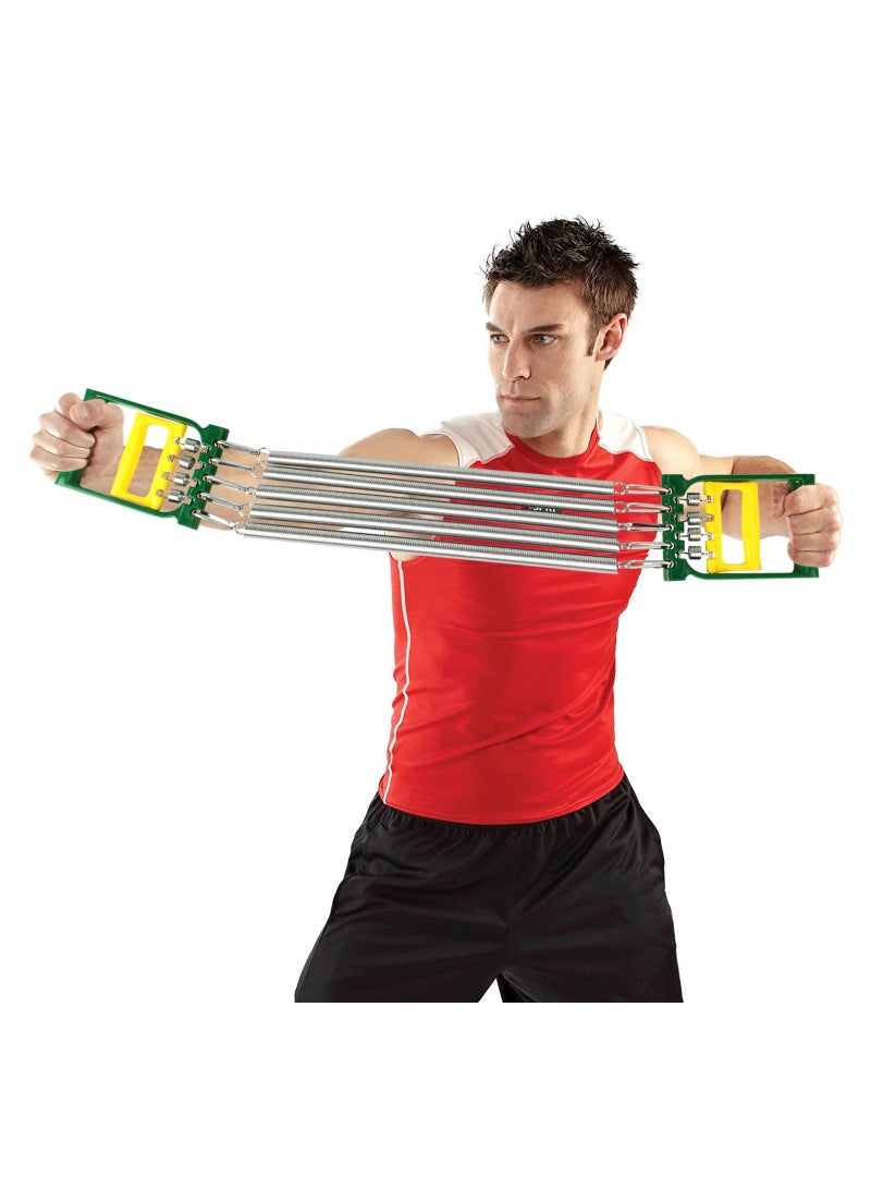 Generic Chest Expander For Chest, Arm Legs Shoulder Back Muscles Training, Chest Exerciser For Men With 5 Springs, Pulling Chest Expander, Push Ups Full Body Home Gym Workout Band - Green  - Image 3