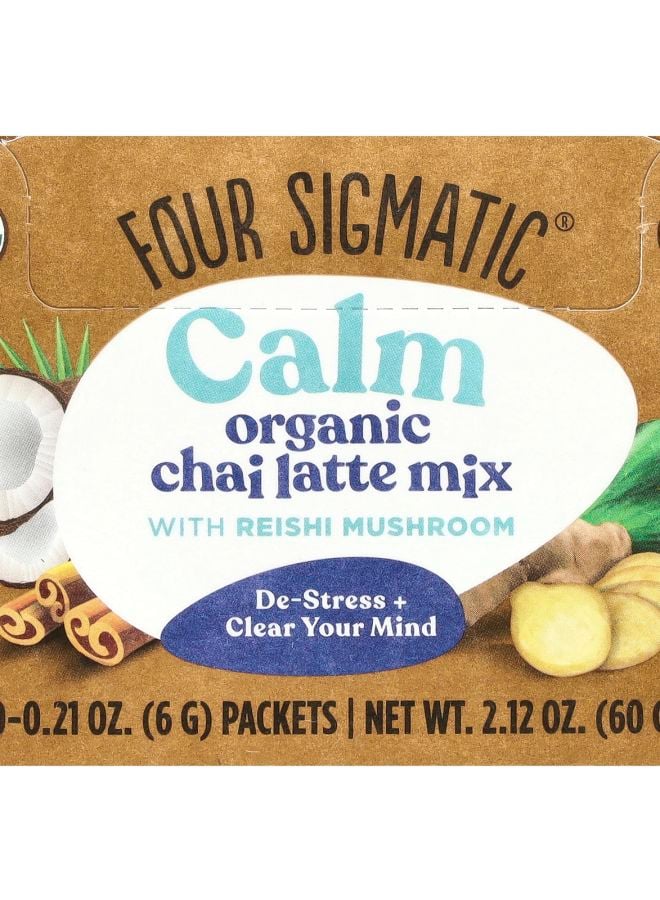 Four Sigmatic Calm Organic Chai Latte Mix with Reishi Mushroom Caffeine Free 10 Packets 0.21 oz (6 g) Each 