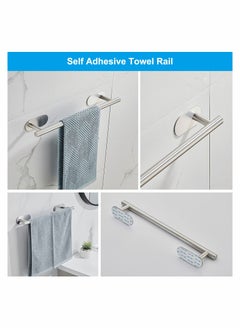 Excefore Self Adhesive Towel Rail SUS 304 Brushed Stainless Steel Towel Bar, 50cm Towel Holder for Bathroom Kitchen, Easy to Install without Drilling, Modern Decoration Rack Hardware Hanger  - Image 5