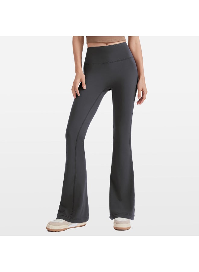 Nude-feel Flared Yoga Pants For Women, High-waisted, Hip-lifting, Slimming Wide-leg Pants For Dance, Sports, Spring And Summer Fitness Long Pants