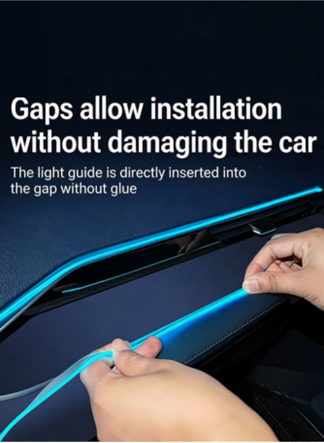 CAFELE 3-Meter USB Car LED Light Strip - Ice Blue Vibrant Neon Light for Car Interiors, Bedrooms, Parties, Wall and Ceiling Decorations, No Wiring Required, Easy Installation, USB Powered, Creates Ambient Lighting - Image 3