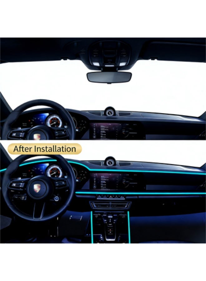 CAFELE 3-Meter USB Car LED Light Strip - Ice Blue Vibrant Neon Light for Car Interiors, Bedrooms, Parties, Wall and Ceiling Decorations, No Wiring Required, Easy Installation, USB Powered, Creates Ambient Lighting - Image 5