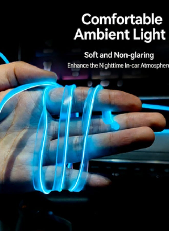 CAFELE 3-Meter USB Car LED Light Strip - Ice Blue Vibrant Neon Light for Car Interiors, Bedrooms, Parties, Wall and Ceiling Decorations, No Wiring Required, Easy Installation, USB Powered, Creates Ambient Lighting - Image 2