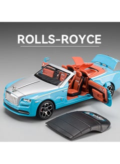 Swift 1:24 Rolls Royce Convertible Super Sports Diecast Car Model Phantom Toy Car Alloy Collectible Phantom Pull Back Model Car Vehicles with Removeable Roof, Sound Light for Kids Birthday Gift Blue  - Image 4