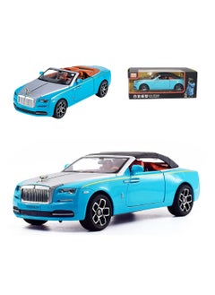 Swift 1:24 Rolls Royce Convertible Super Sports Diecast Car Model Phantom Toy Car Alloy Collectible Phantom Pull Back Model Car Vehicles with Removeable Roof, Sound Light for Kids Birthday Gift Blue  - Image 1