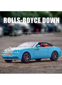 Swift 1:24 Rolls Royce Convertible Super Sports Diecast Car Model Phantom Toy Car Alloy Collectible Phantom Pull Back Model Car Vehicles with Removeable Roof, Sound Light for Kids Birthday Gift Blue  - Image 5