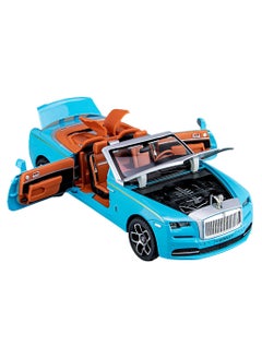Swift 1:24 Rolls Royce Convertible Super Sports Diecast Car Model Phantom Toy Car Alloy Collectible Phantom Pull Back Model Car Vehicles with Removeable Roof, Sound Light for Kids Birthday Gift Blue  - Image 3