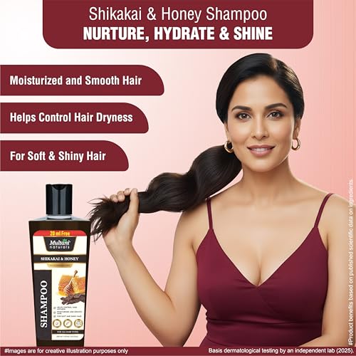 Multani Natural Shikakai & Honey Shampoo (270 ml) | For Shiny Looking | Reduces Scalp Dryness | Detangles hair | Makes Hair manageable | SLS & Paraben Free | For All Hair Types | Dermatologically Tested - Image 4