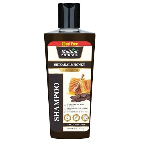 Multani Natural Shikakai & Honey Shampoo (270 ml) | For Shiny Looking | Reduces Scalp Dryness | Detangles hair | Makes Hair manageable | SLS & Paraben Free | For All Hair Types | Dermatologically Tested - Image 1