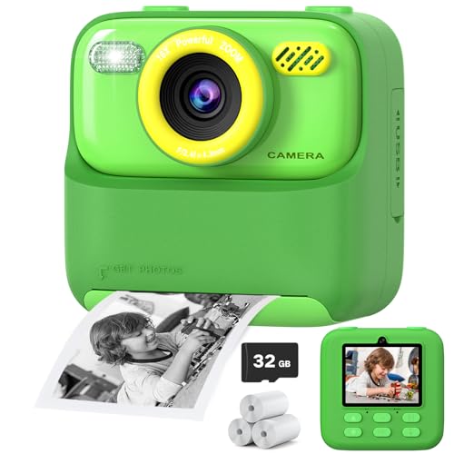 Cimizi Kids Instant Digital Cameras for Boys and Girls 1080P HD DualLens Selfie Digital Camera with Print Paper 32G Card Christmas Birthday Gifts Toys for Toddler and Teenagers Age 316 Years Old - Image 1