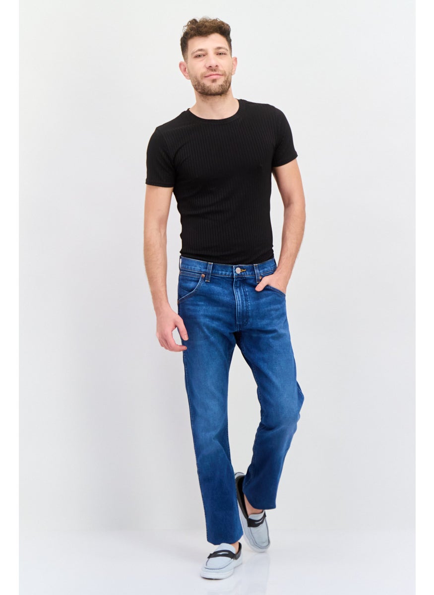 Wrangler - Men Slim Fit Wash Stretchable Denim, Washed Blue - Image 1