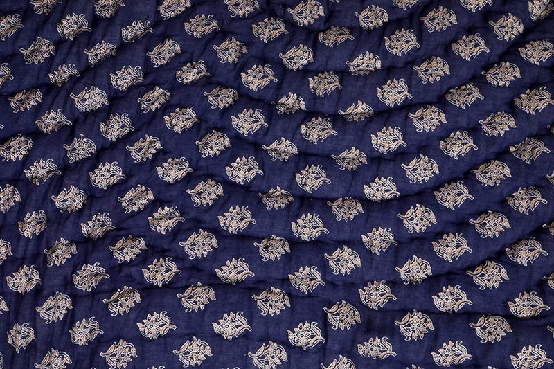 SVT SVT Traditional Famous Jaipuri Beautiful Floral Print in Multi Blue mughal Print Jaipuri Rajai/Razai/Quilt King Size/King Size Bed Quilt/Comforter/AC Quilt/AC Comforter  - Image 3