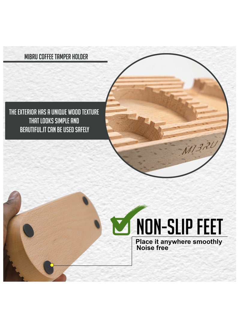 هومستر قاعدة قهوة خشبية رفيعة للموزع والمكبس والبورتافلتر 51 مم 53 54 - Image 4