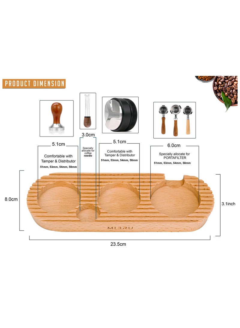 هومستر قاعدة قهوة خشبية رفيعة للموزع والمكبس والبورتافلتر 51 مم 53 54 - Image 3