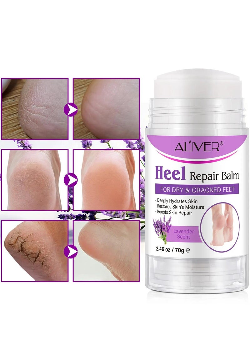 ALIVER 70g Cracked Heel Repair Balm Lavender Scent Foot Cream for Cracked Heels and Dry Skin Cracked Heel Repair Balm with Shea Butter & Olive Oil Hydrates and Softens Dry Feet  - Image 2