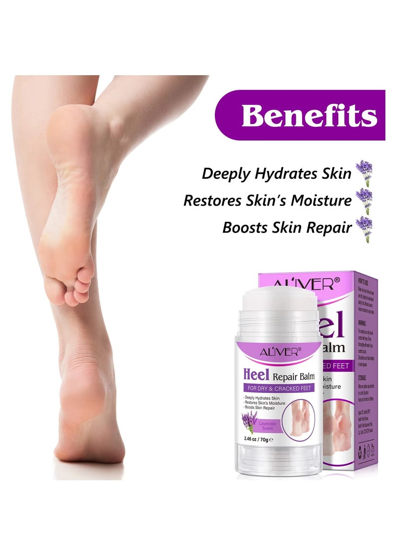 ALIVER 70g Cracked Heel Repair Balm Lavender Scent Foot Cream for Cracked Heels and Dry Skin Cracked Heel Repair Balm with Shea Butter & Olive Oil Hydrates and Softens Dry Feet  - Image 5