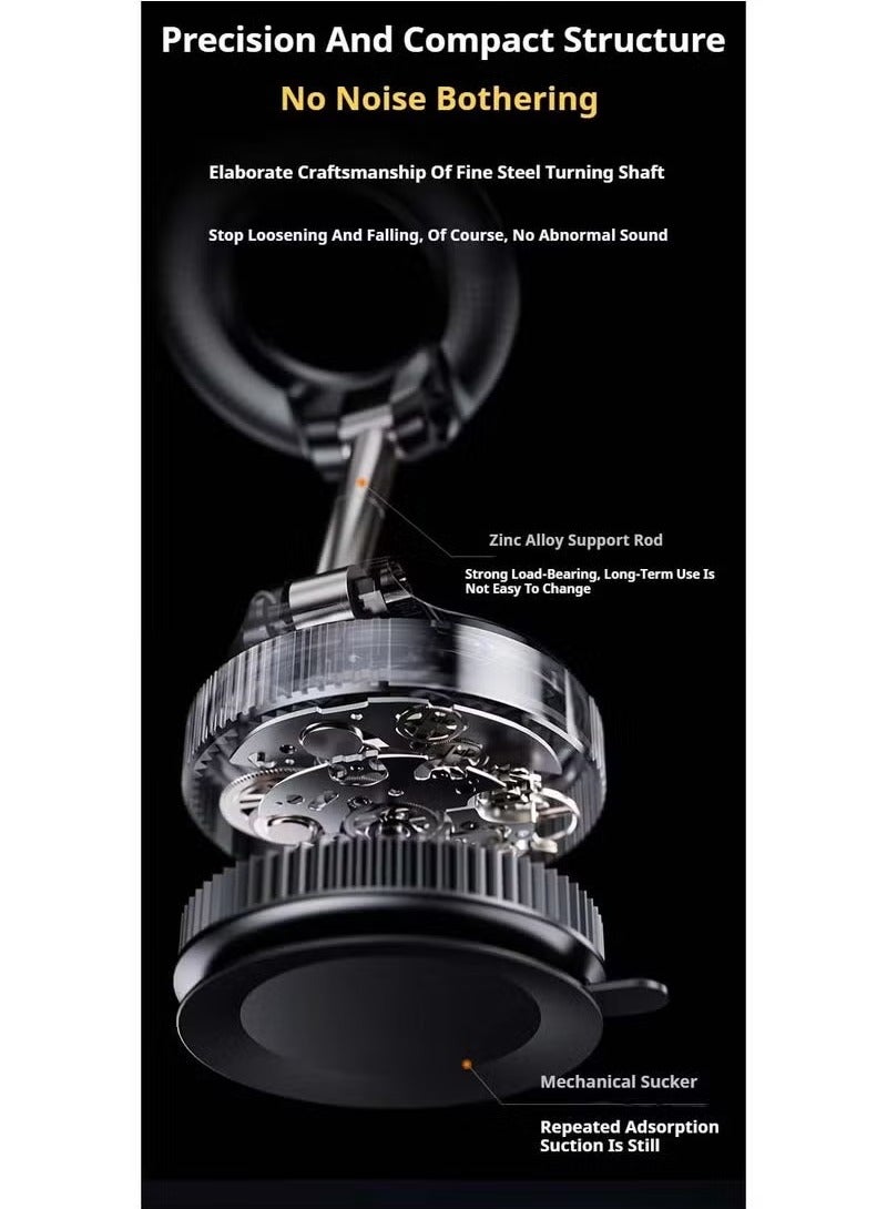 TIGER Vacuum Suction Magnetic Bracket K007S Phone Mount – 360° Rotation Car Suction Cup Holder, Portable Magnetic Phone Holder – Black, Secure Grip, Adjustable, Strong Hold for All Smartphones, Easy Installation - Image 3