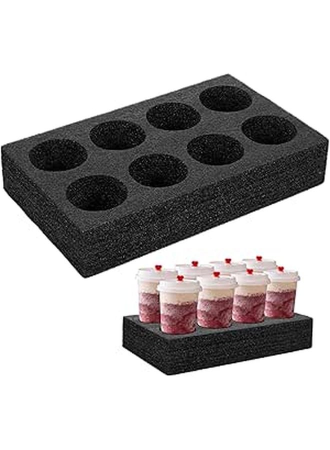 Thickened Pearl Cotton Black Beverage Cup Tray Holder Carrier For Takeout Drinks - Image 1