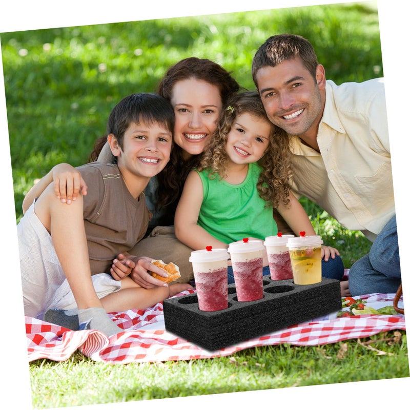 Thickened Pearl Cotton Black Beverage Cup Tray Holder Carrier For Takeout Drinks - Image 5