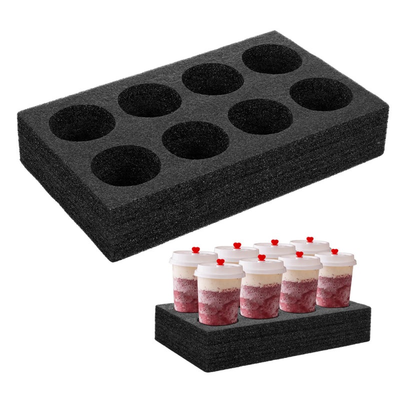 Thickened Pearl Cotton Black Beverage Cup Tray Holder Carrier For Takeout Drinks - Image 2