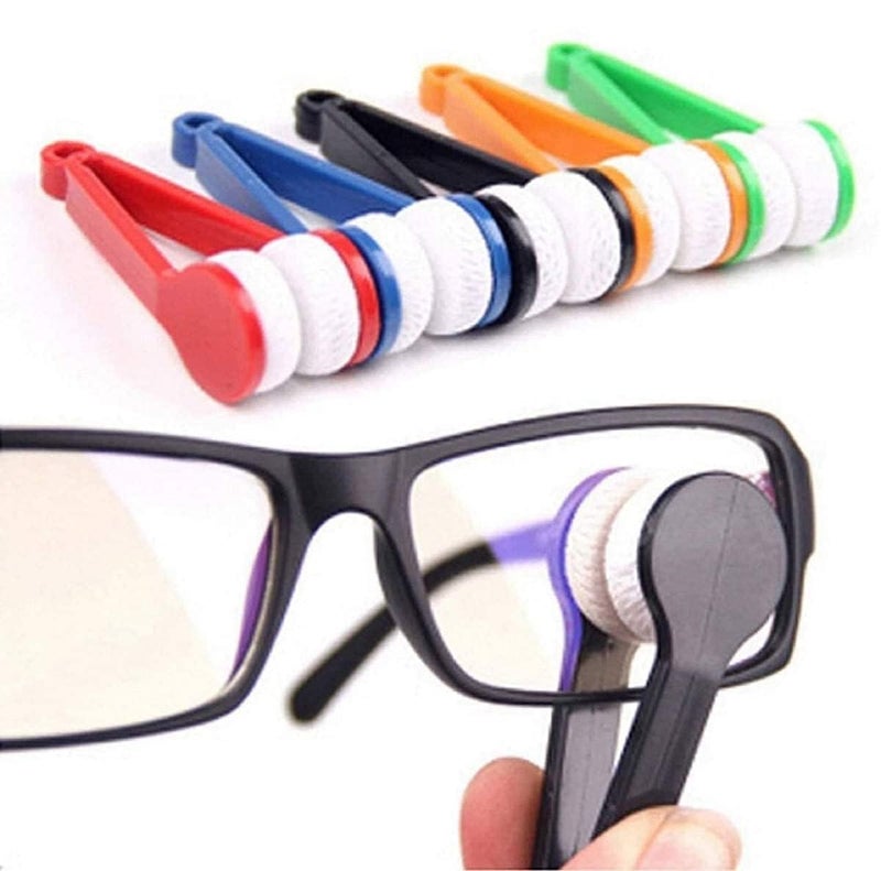 Duuous Shivansha Enterprise Microfiber Portable Eyeglass Spectacles Sunglass Lens Cleaner Brush Clip Specs Cleaning Tool With Key Hole Microfiber Cloth Handle Reading Glasses with Keyring.(Pack of 3) - Image 3