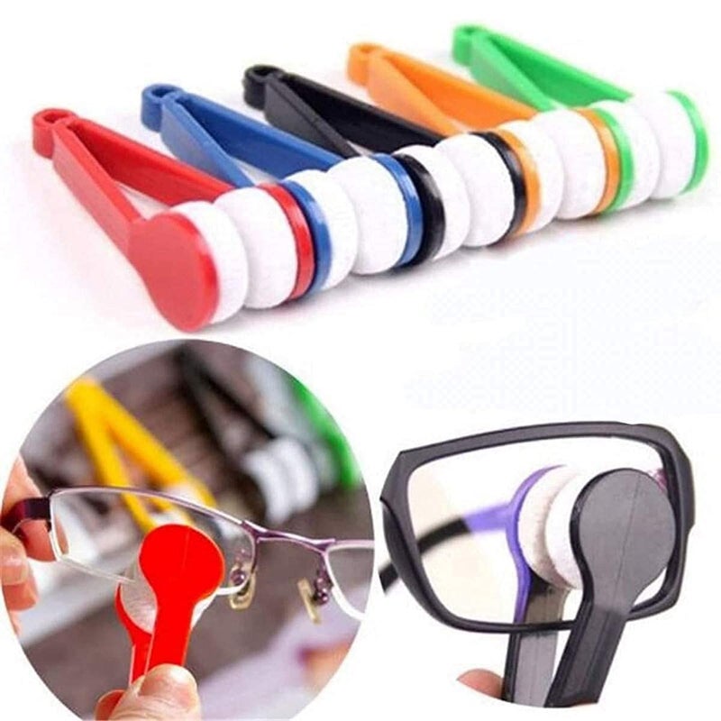 Duuous Shivansha Enterprise Microfiber Portable Eyeglass Spectacles Sunglass Lens Cleaner Brush Clip Specs Cleaning Tool With Key Hole Microfiber Cloth Handle Reading Glasses with Keyring.(Pack of 3) - Image 1