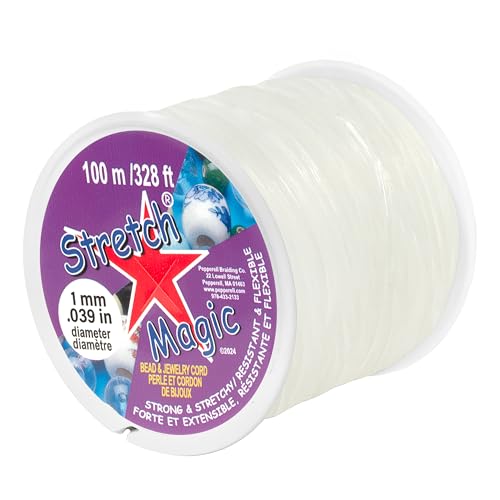 Stretch Magic Elastic Beading Cord – Clear Color, 1mm in Diameter, 100-Meter (328 ft) - Easy to Knot, Strong & Stretchy String for Making Beaded Jewelry - Image 1