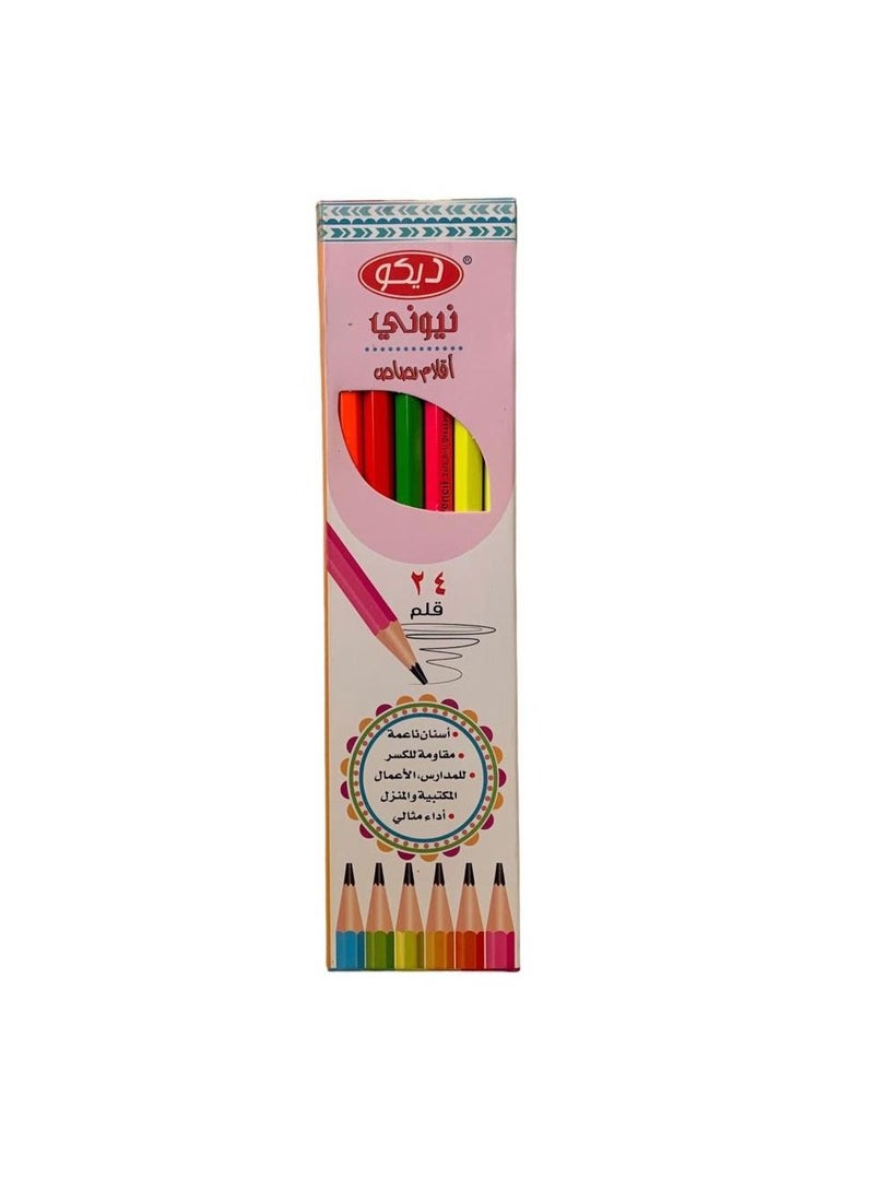 DECO Neon Deco Pencils 24 Pencils  - Image 1