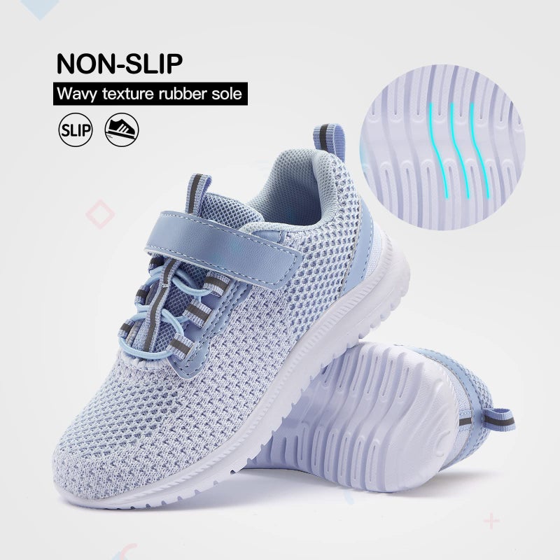 RUNSIDE Kids Shoes, Boys Girls Sneakers Lightweight Athletic Walking/Running Tennis Shoes, Size 1 Big Kid, Sky Blue - Image 4